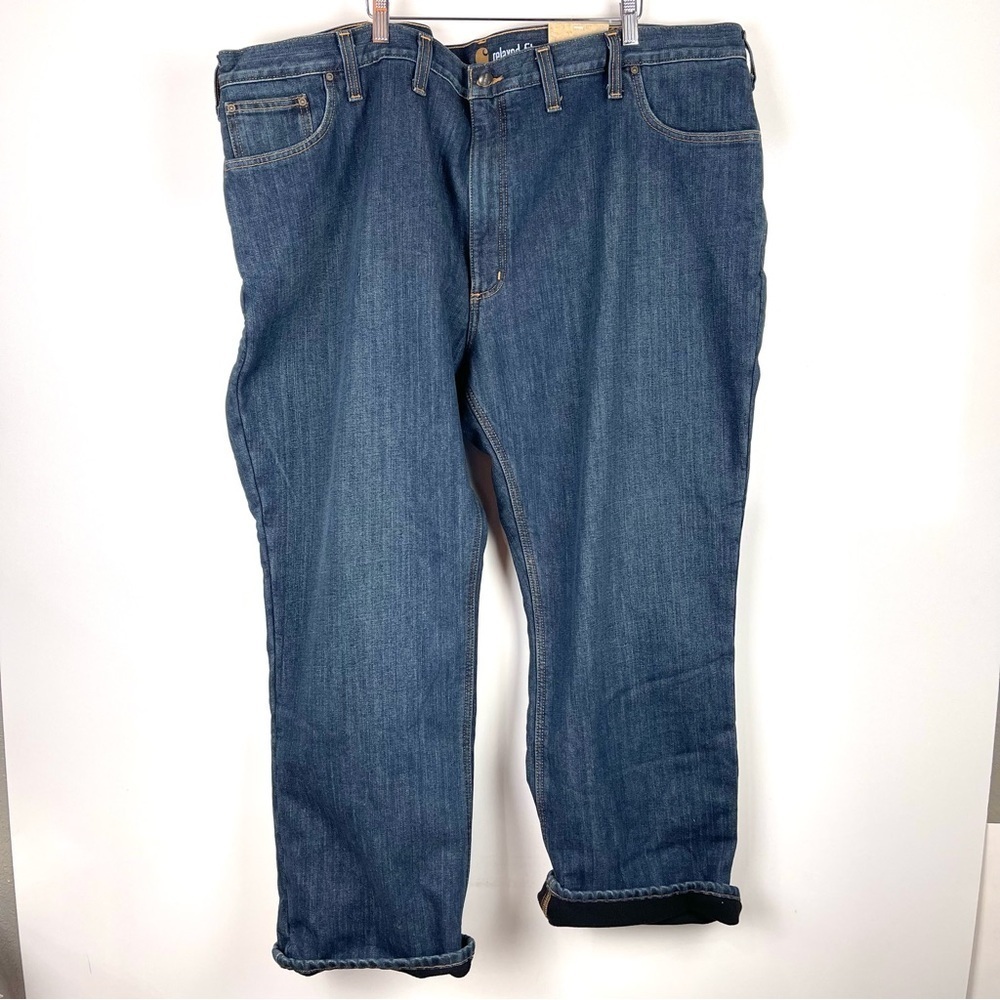 NEW Carhartt Relaxed Fit Fleece Lined Holter Jeans Straight Leg Men's Size 50x30